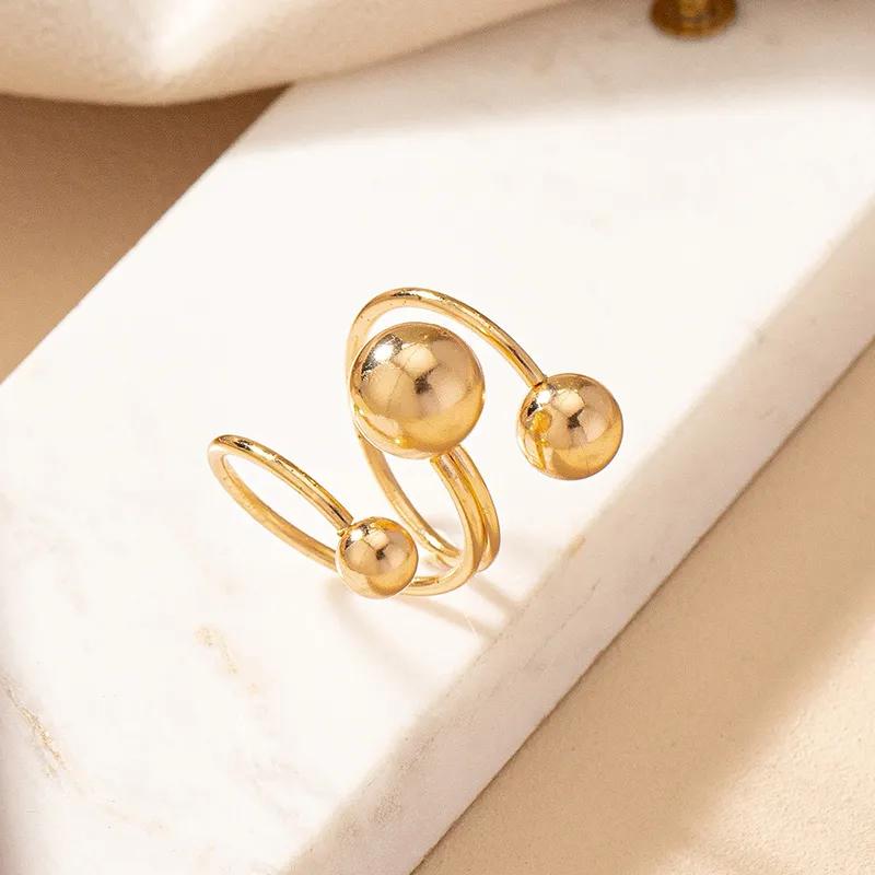 Golden Sphere Orbit Ring