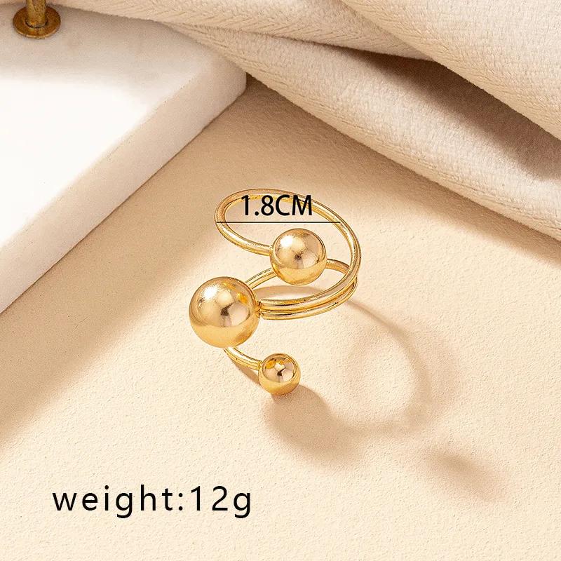 Golden Sphere Orbit Ring