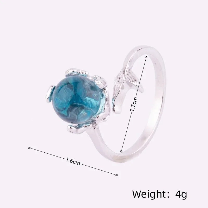 Aqua Glow Adjustable Ring