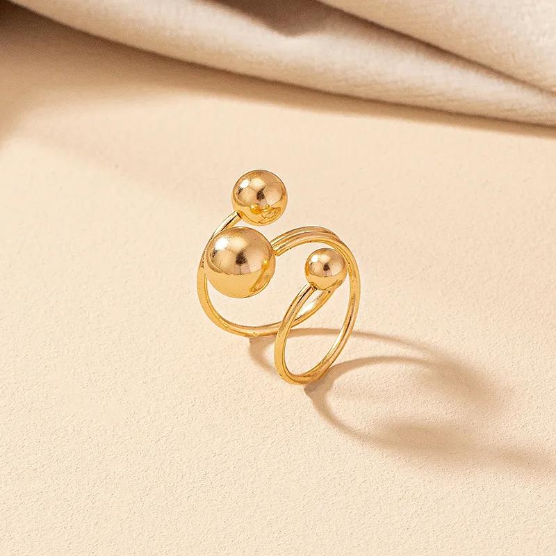 Golden Sphere Orbit Ring
