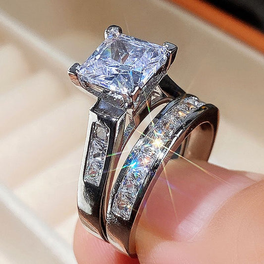 Twin Radiance Bridal Ring Set