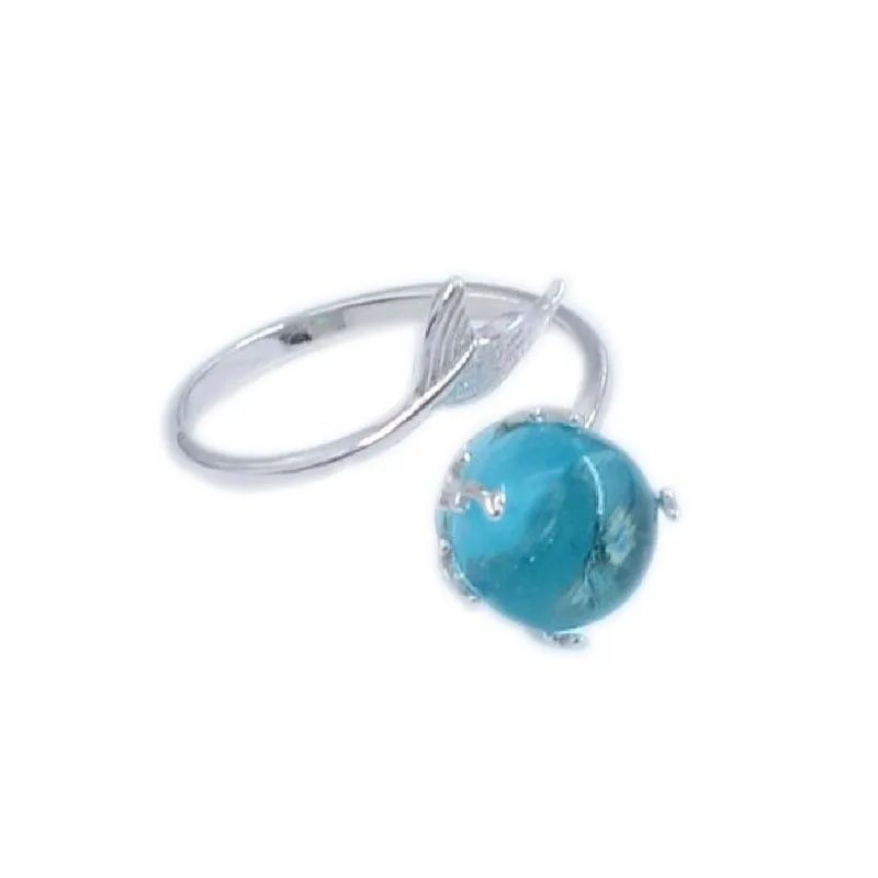 Aqua Glow Adjustable Ring