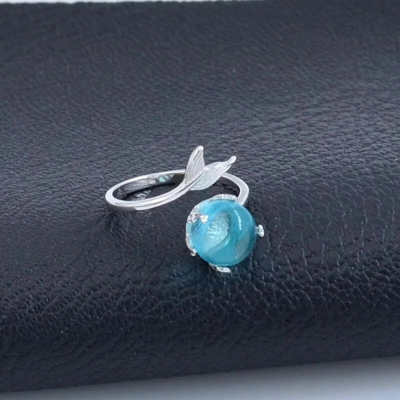 Aqua Glow Adjustable Ring